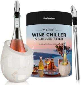 Homeries Marble Wine Chiller Bucket - Gloss White