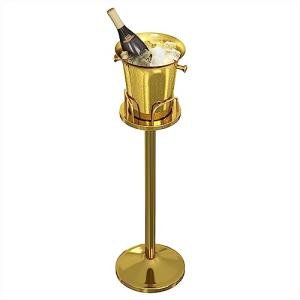 Gold Stainless Steel Ice Bucket with Stand