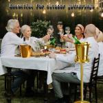 Gold Stainless Steel Ice Bucket with Stand