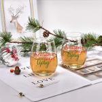 Christmas Stemless Wine Glasses Set of 2