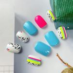 Black Leopard Print Short Press-On Nails Set