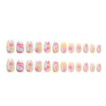Colorful Almond Press-On Nails with Fun Designs