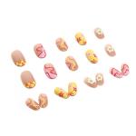 24 Pcs Flower Press-On Short Almond Nails
