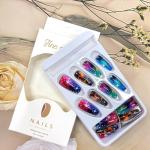 Colorful Starry Sky Press-On Nails – 24 Pcs