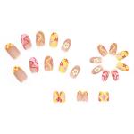 24 Pcs Flower Press-On Short Almond Nails