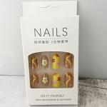 24 Pcs Flower Press-On Short Almond Nails