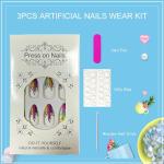 Back to School Matte Almond Press-On Nails 24Pcs