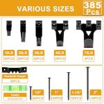 385-Piece Picture Hanging Kit with Heavy Duty Hooks