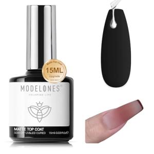 Modelones Matte Gel Top Coat 15ml - Long Lasting