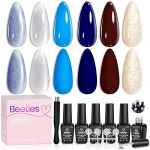 Beetles Cat Eye Gel Polish, 6 Glamorous Colors