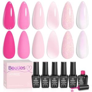 Beetles Pink Gel Nail Polish Set - 6 Colors