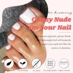 LuckForever 168pc White Press-On Toenails Set
