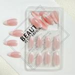 Almond French Tip Press-On Nails with Designs