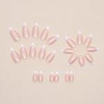 Almond French Tip Press-On Nails with Designs