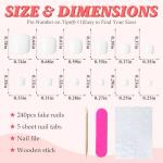 LuckForever 168pc White Press-On Toenails Set