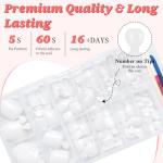 LuckForever 168pc White Press-On Toenails Set