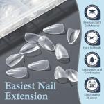 240pcs Short Almond Nail Gel Tips - 12 Sizes