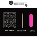Almond Press-On Nails with French Tip Design