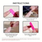 Almond French Tip Press-On Nails with Designs