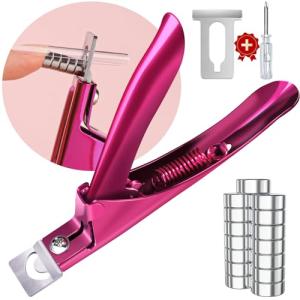 Violet Red Nail Clippers with Magnetic Sizers