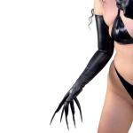 DooWay Black Latex Nail Gloves for Cosplay