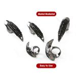 10PCS Black Long Fake Nails for Halloween Fun