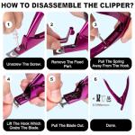 Violet Red Nail Clippers with Magnetic Sizers