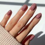 Fall Mauve Press On Nails - Short Oval Design