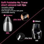 UNA GELLA Short Almond Nail Tip Press-Ons, 312pcs