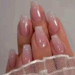 Bling Coffin Press-On Nails with Gradient Design