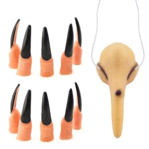 Funny Witch Nose and Black Fingernails Set