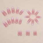 Bling Coffin Press-On Nails with Gradient Design