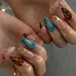 24 Pcs Brown Leopard French Tip Press-On Nails