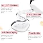 Curvlife Nail Glue and Remover Kit, Quick Dry