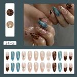 24 Pcs Brown Leopard French Tip Press-On Nails