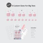 Press On Toenails - Real Square French Tips Set