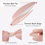 Glossy French Almond Short Press-On Nails – 32pcs