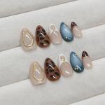 24 Pcs Brown Leopard French Tip Press-On Nails