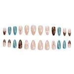 24 Pcs Brown Leopard French Tip Press-On Nails