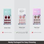 Press On Toenails - Real Square French Tips Set