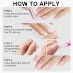 Glossy French Almond Short Press-On Nails – 32pcs