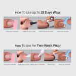Press On Toenails - Real Square French Tips Set