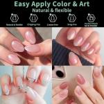 Short Almond Nail Tips, 216pcs Matte Clear Acrylic