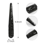 10PCS Adjustable Black Fake Nail Rings for Halloween