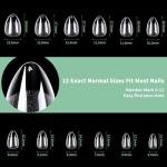 Short Almond Nail Tips, 216pcs Matte Clear Acrylic