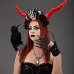 10PCS Adjustable Black Fake Nail Rings for Halloween