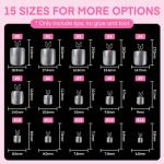 Square Toe Nail Tips - 216 Pcs Soft Gel Press-Ons