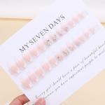 24pcs Short Square Press-On Nails with French Tips