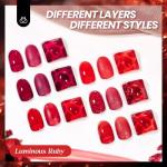 Beetles 6-Color Red Jelly Gel Nail Polish Set