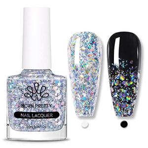 Born Pretty Silver Glitter Holographic Nail Polish